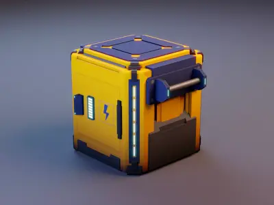 Scifi Battery Low-poly 3D model purchase