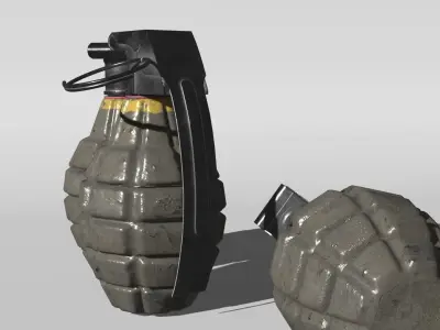 Hand Granade Low-poly 3D model
