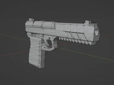 Lowpoly Desert Eagle 3d model Low-poly 3D model
