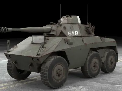 EE-9 Cascavel ver 2 Free low-poly 3D model