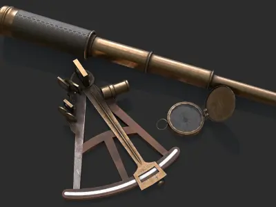 Old Nautical Tools Low-poly 3D model