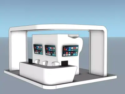 Modern Exhibition Booth 3D Model Trade Show Stand 3D model