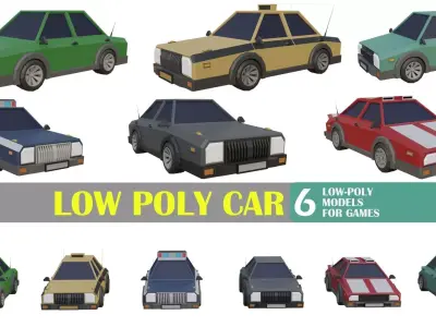 low poly car Low-poly 3D model Low-poly