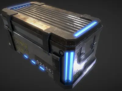SciFi Crate Low-poly 3D model shop