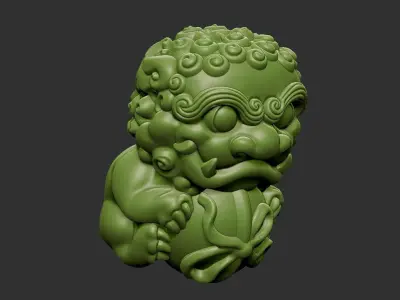baby guardian lion 3D print model