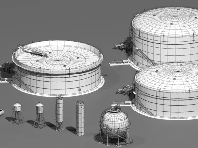 Industrial tanks 3D model