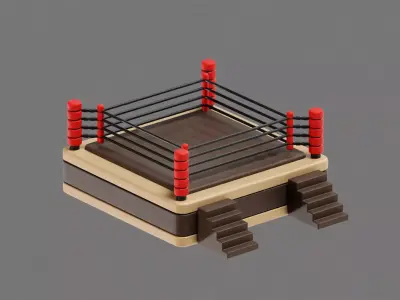 Boxing Ring Low-poly 3D model 3