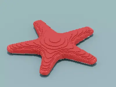 Voxel Starfish Low-poly 3D model