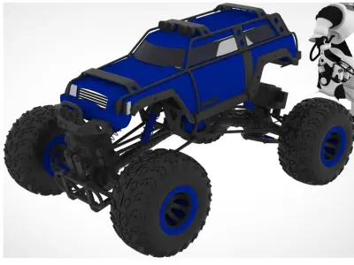 Collection of 7 toy robots 3D model