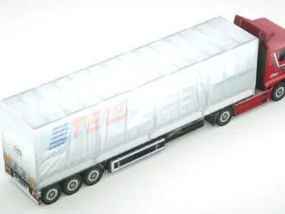 semi-truck 946 Low-poly 3D model