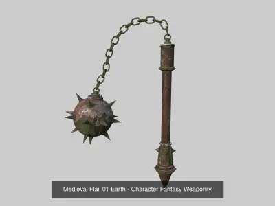 10 Medieval Flail Collection - Character Fantasy Weaponry 3D Model Pack