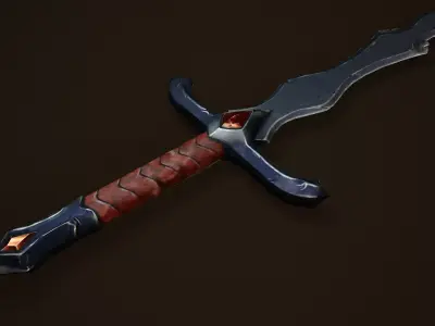Stylized Fantasy Sword Low-poly 3D model