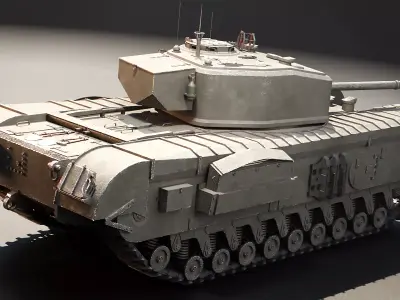 Churchill Mk VII A22F- WW2 British Heavy Tank Low-poly 3D model