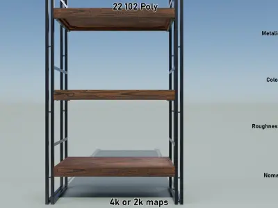 Shelf Manchester Tall Low-poly 3D model