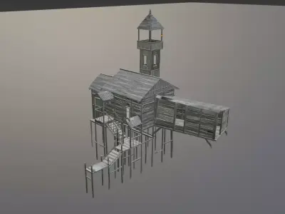 Lik town Low-poly 3D model