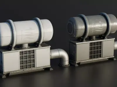 Industrial Tank - Industrial Machine - Type D Low-poly 3D model