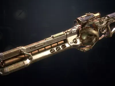 The Steampunk Sniper Low-poly 3D model