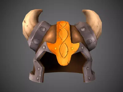 Viking Helmet Low-poly 3D model