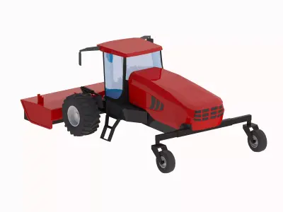 Harvester Swather Windrower R216 Simplified Low-poly 3D model