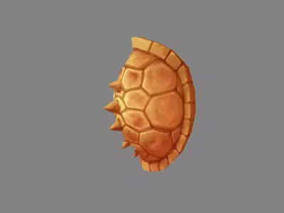 Cartoon Turtle Shell Shield Low-poly 3D model