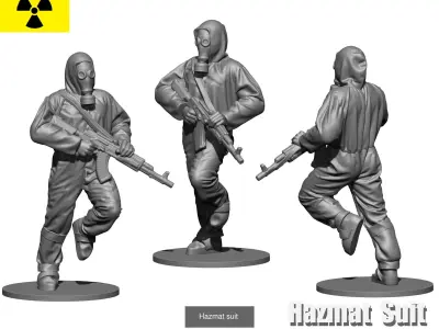 Hazmat suit Collection 1960-1980 3D Model Pack