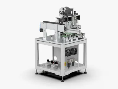 Automatic Front Side Bottom Film Sticking Machine 3D model