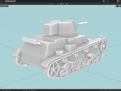 7TP Tank Base Mesh Low-poly 3D model