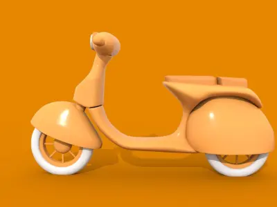 Low Poly Motorbike Rigged 3D model