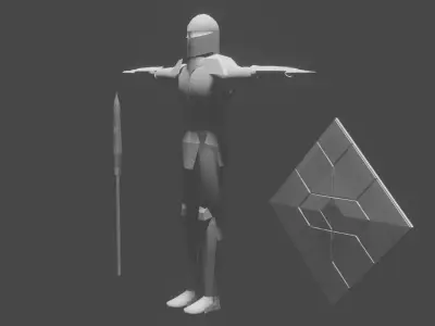 Sci-fi Warrior Low-poly 3D model