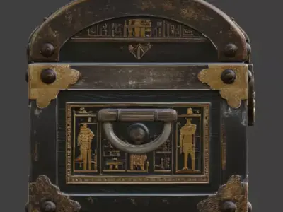 Ancient Egyptian Treasure Chest Asset Low-poly 3D model