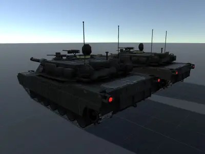 Abrams Tank Low-poly 3D model