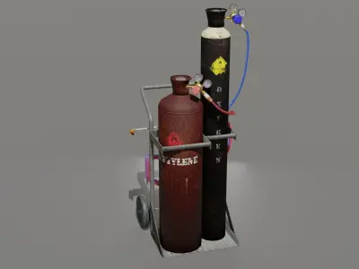 Cutting Torch Set Low-poly 3D model
