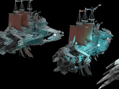 Silver Drake Airship Military vessel 3 designs  3D model