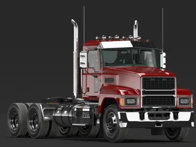 Cab and Chassis Truck 2025 Red 3D model