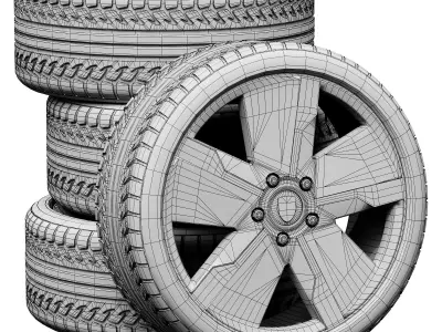 Porsche wheels 3D model by zifir3d