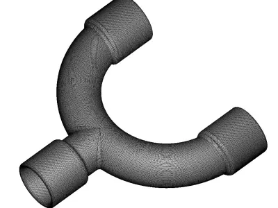 Transparent Plumbing U Fitting 3D model