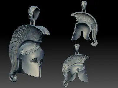 spartan Corinthian  Greek  helmet pendant  3D print model