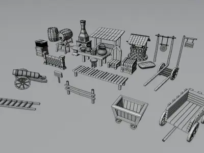 Game asset Low-poly 3D model