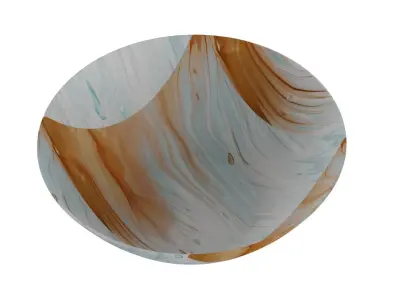 Orange and White color Bowl 3D model