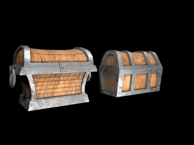 Treasure Chest Low-poly 3D model