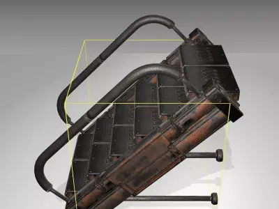 Futuristic Stairs - 5 - Rusty Textures Low-poly 3D model