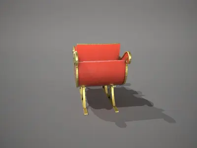 Santas Sleigh Low-poly 3D model buy