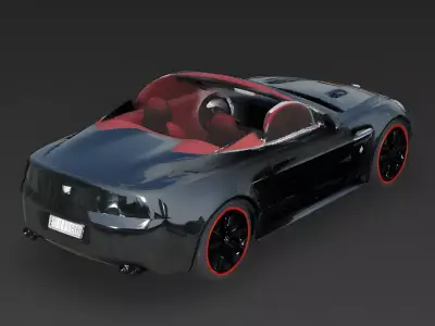 Onyx and Crimson Stealth Convertible 3D Model Low-poly 3D model