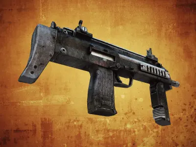 MP7 Submachine gun Low-poly 3D model purchase