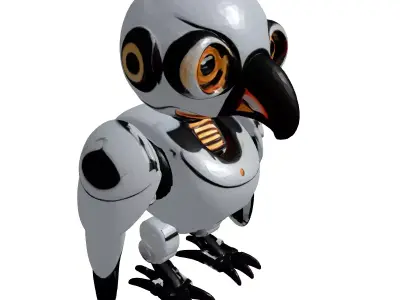 Robotic Owl Character Model 3D model