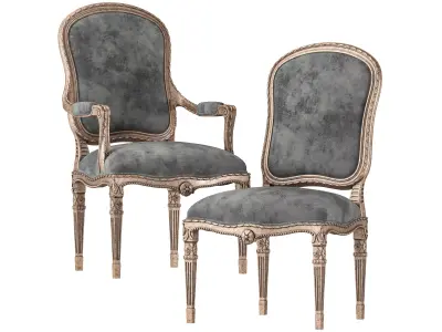 ebanista petit trianon chairs 3D model