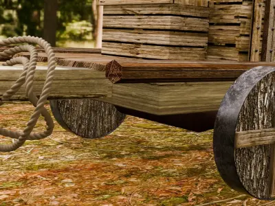 MEDIEVAL PRISON WAGON 3D model