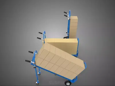 3 IN 1 CONVERTIBLE TROLLEY CART DOLLY HAND TRUCK CARDBOARD BOXES 3D model