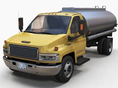Industrial tanker truck Low-poly 3D model