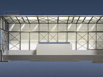 Industrial building in section cut 25i30 3D model
